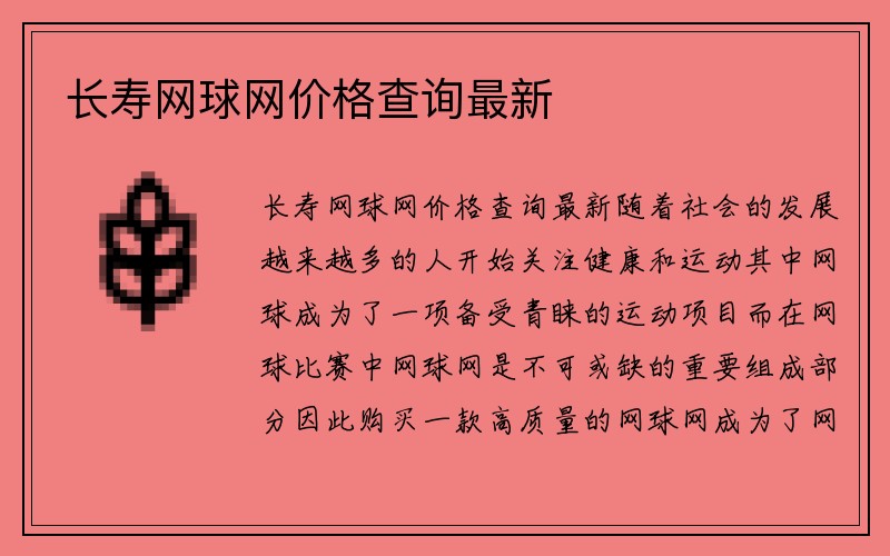 长寿网球网价格查询最新