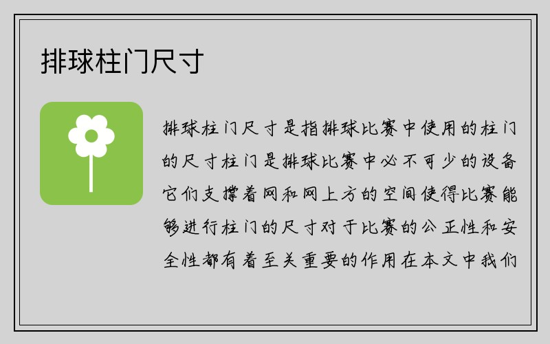 排球柱门尺寸